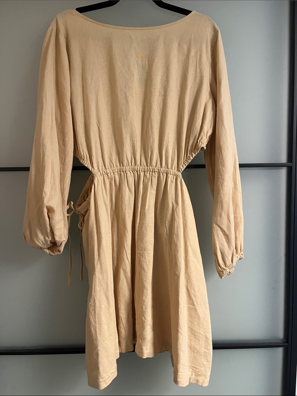Universal Thread Beige Long Sleeve Dress With Peekaboo Waist